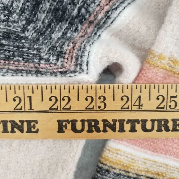 New! Skies Are Blue Marbled Colorblock Sweater Womens Medium Oatmeal Pink NWT - Picture 5 of 6